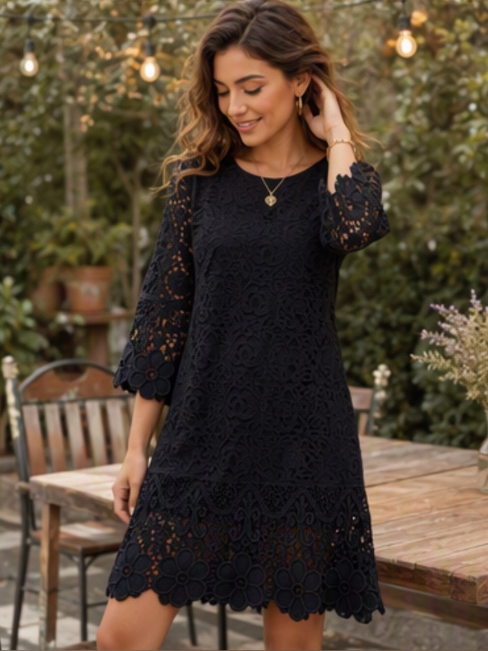 🌷 Alfani 🌷 Beautiful Black Crochet Lace Dress